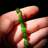 Irregular Shaped Nephrite Jade / Greenstone Elastic Bracelet