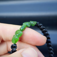 Irregular Shaped Greenstone Macrame Bracelet