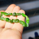 Irregular Shaped Greenstone Elastic Bracelet