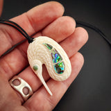 Kiwi Bone Carving Pendant Necklace