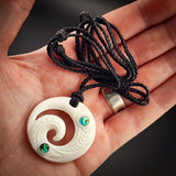 Closed Koru Bone Carving Pendant Necklace