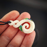 Koru Twist Bone Carving Pendant Necklace