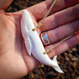 Humpback Whale Bone Carving Pendant Necklace