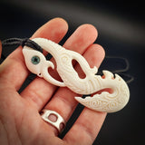Manaia Hook Bone Carving Pendant Necklace