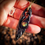 Manaia Spear Black Bone Carving Pendant Necklace - NZ Maori Inspired