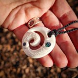 Closed Koru Bone Carving Pendant Necklace - NZ Maori Inspired