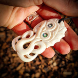 Hei Tiki Bone Carving Pendant Necklace - NZ Maori Inspired