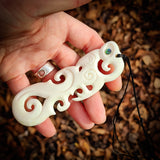 Manaia Koru Bone Carving Pendant Necklace - NZ Maori Inspired