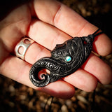 Wahine Toa Black Bone Carving Pendant Necklace - NZ Maori Inspired