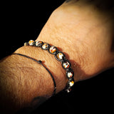 Mosaic Baltic Amber Black Macrame Bracelet