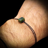 NZ Greenstone Pounamu Cube Double Strand Bracelet