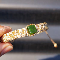 New Zealand Greenstone Macrame Bracelets (Tan)