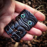 Hei Tiki Black Bone Carving Pendant Necklace - NZ Maori Inspired