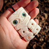 Hei Tiki Bone Carving Pendant Necklace