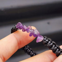 Natural Amethyst Chip Black Macrame Bracelet