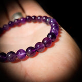6mm Natural Amethyst Elastic Bracelet