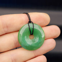 30mm Natural Aventurine Donut Pendant Necklace