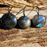 Round Natural Labradorite Pendant Necklaces