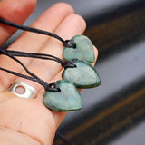 Small Nephrite Jade / Greenstone Heart Pendant Necklace