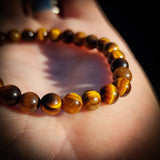 6mm Natural Tigers Eye Elastic Bracelet