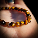 6mm Natural Tigers Eye Elastic Bracelet