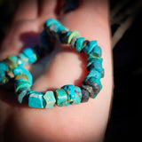 Natural Turquoise Chip Elastic Bracelet