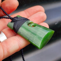 Greenstone Toki Pendant Necklace With Koru Carved Center
