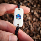 Paua Bone Carving Macrame Bracelet