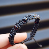 Black Macrame Cord Bracelet - Polished Cherry