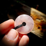 30mm Rose Quartz Donut Pendant Necklace