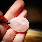 Natural Rose Quartz Waterdrop Pendant Necklace