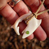 Shark Bone Carving Pendant Necklace