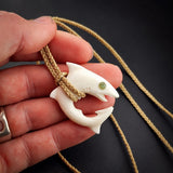 Shark Bone Carving Pendant Necklace