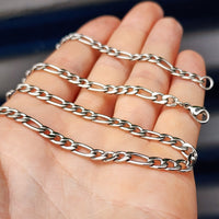4.5mm Solid Stainless Steel Figaro Chain Necklace