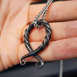 Solid Stainless Steel Norse Viking Odin Amulet & Chain Necklace