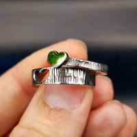 2pcs Couple Matching Rings Stainless Steel Love Band Rings