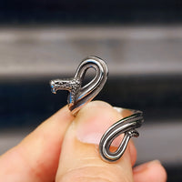 Size Y, T - Solid Stainless Steel Gothic Snake Wrap Ring