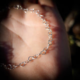 Solid 925 Sterling Silver 4.3mm Heart Chain Bracelet