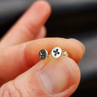 925 Sterling Silver Lil Punk Screw Stud Earrings