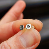 925 Sterling Silver Lil Punk Screw Stud Earrings