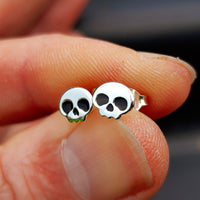 925 Sterling Silver Skull Stud Earrings