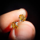 Natural Citrine & 925 Sterling Silver Oval Stud Earrings