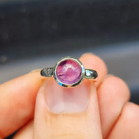 (O) Solid Sterling Silver & Natural Amethyst Stone Handmade Solitaire Ring