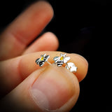 Childrens 925 Sterling Silver Bumblebee Stud Earrings