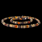 Surfer Necklace - Light Brown Coconut Beads, Cognac & Raw Cherry Amber