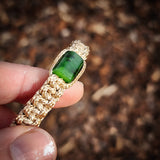 Natural Jade Cylinder Macrame Bracelet Tan