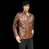 50% OFF SALE. The Grizzly - Mens REAL Genuine Leather Jacket - Classic Brown