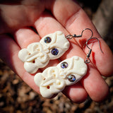 Tiki Bone Carving Earrings