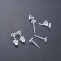 Clear Ear Stud Transparent Earring Piercing Retainer