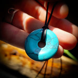 30mm Turquoise Donut Pendant Necklace